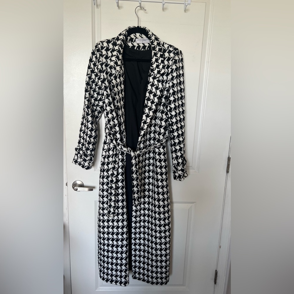 Naked Wardrobe Black and White Houndstooth Coat
